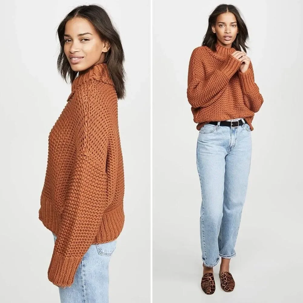 Free People My Only Sunshine Sweater in Tuscan Earth Size S